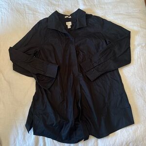 Chico's Classic Black Collared Shirt Size 2